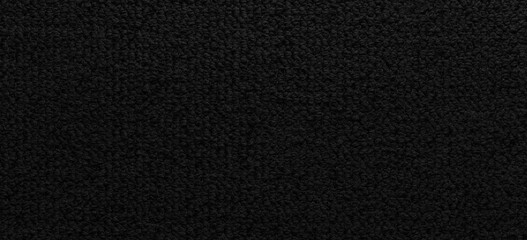 Panorama of New black carpet fabric texture and background seamless