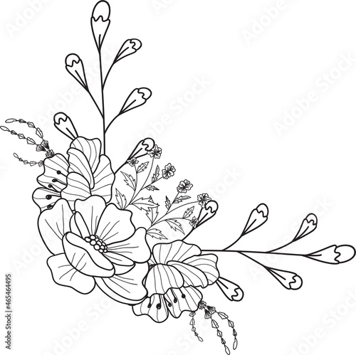 Floral Wreath Plant Arrangement Decorative Ornament Save the Date Invitation