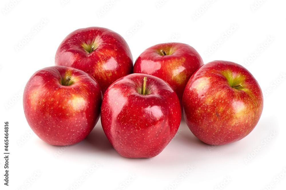 Shiny Red ripe apples, isolated on white background. High resolution image. Shiny Red ripe apples, isolated on white background. High resolution image.