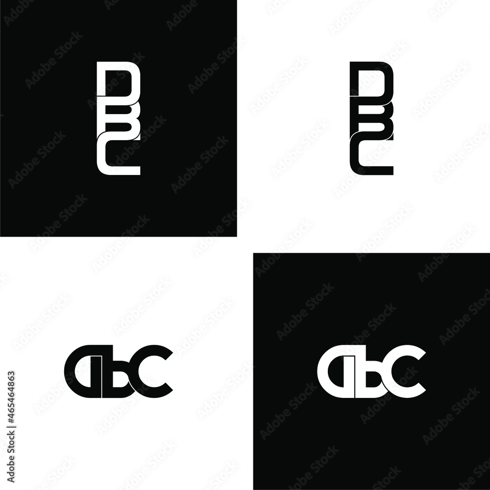 dbc initial letter monogram logo design set dbc initial letter monogram logo design set