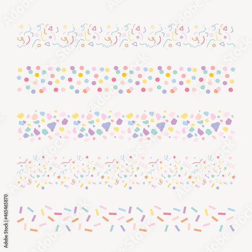 Pastel doodle brush illustrator vector confetti seamless set