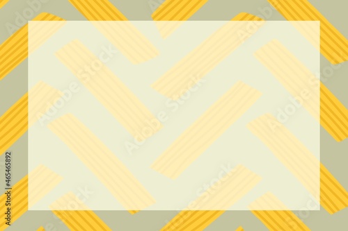 Cute penne pasta frame vector in rectangle shape doodle food pattern