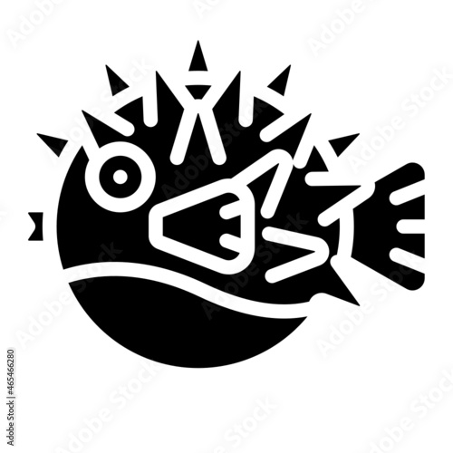 pufferfish glyph icon