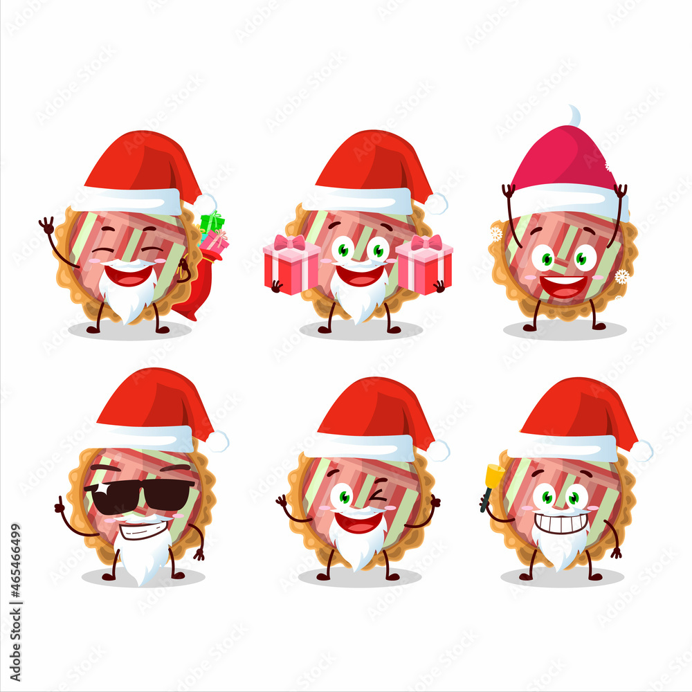 Santa Claus emoticons with rhubarb pie cartoon character