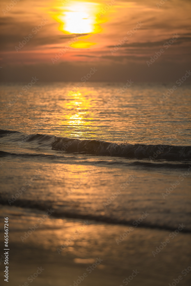Sunrise at this beach in Thailand Orange skies and beautiful sandy beaches Sunrise at this beach in Thailand Orange skies and beautiful sandy beaches