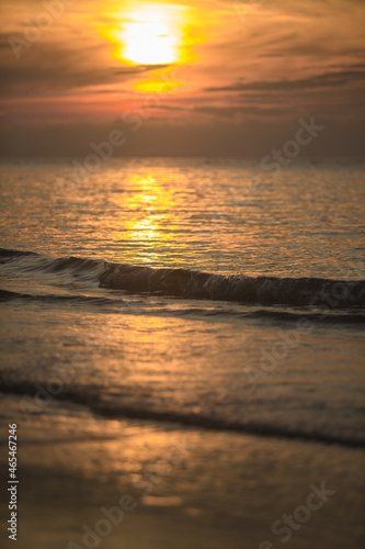 Sunrise at this beach in Thailand Orange skies and beautiful sandy beaches