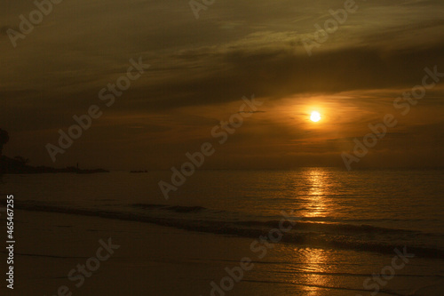 Sunrise at this beach in Thailand Orange skies and beautiful sandy beaches