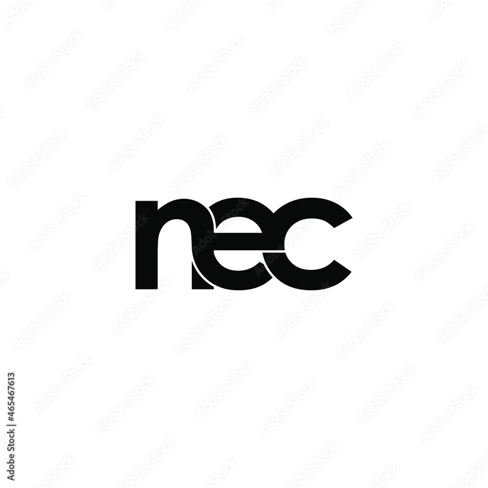 nec initial letter monogram logo design nec initial letter monogram logo design