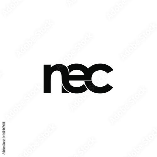 nec initial letter monogram logo design