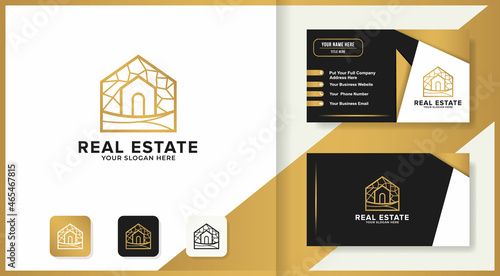 classic real estate logo design and business card