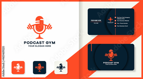 podcast fitness logo design and business card design