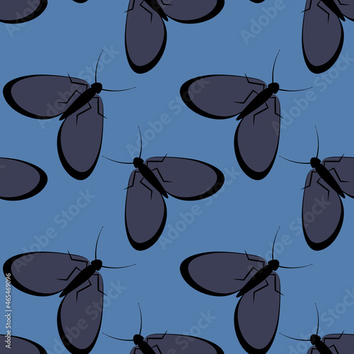 Illustration on a square background - stylized moths - graphics. Summer, insects, unbearable ease of life