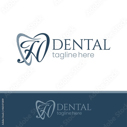 Letter H Tooth Dental Logo Design