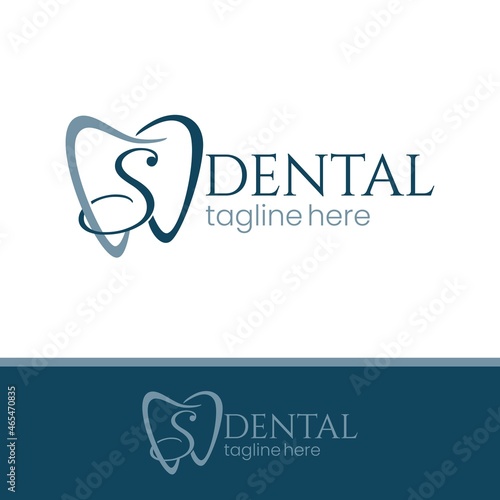 Letter S Tooth Dental Logo Design