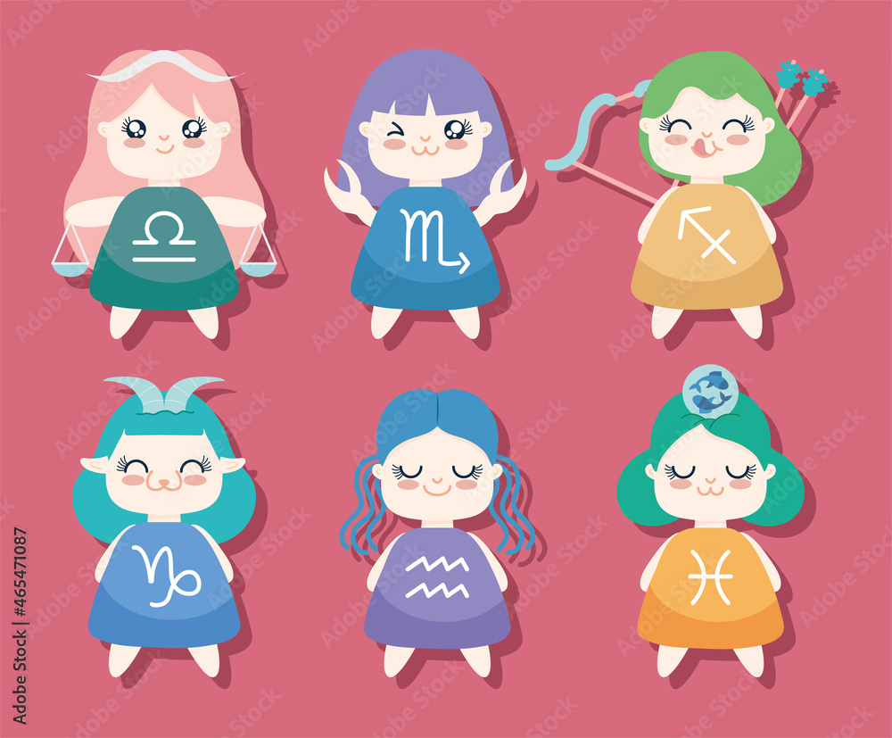 kawaii characters of zodiac symbols kawaii characters of zodiac symbols