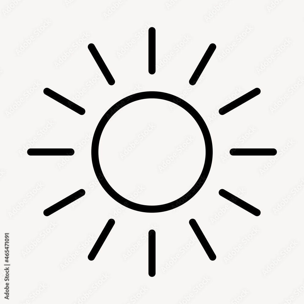Sun icon vector for business in simple line Sun icon vector for business in simple line