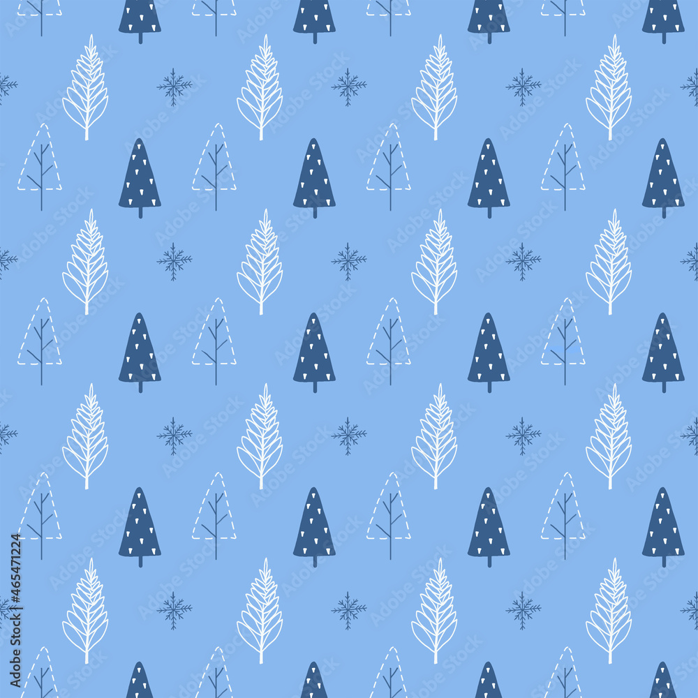 Winter seamless pattern with Christmas trees. Perfect for scrapbooking, printing, textile, web design, souvenirs and other ideas. Winter seamless pattern with Christmas trees. Perfect for scrapbooking, printing, textile, web design, souvenirs and other ideas.