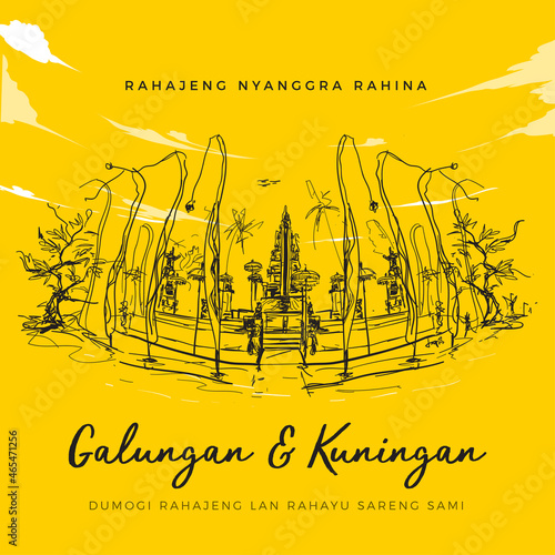 Balinese Festival Celebration Greetings Galungan and Kuningan