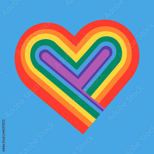Rainbow heart icon vector for LGBTQ pride month