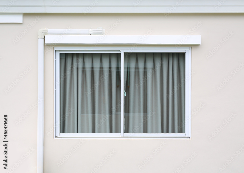 Glass Window on the outside of a new house.