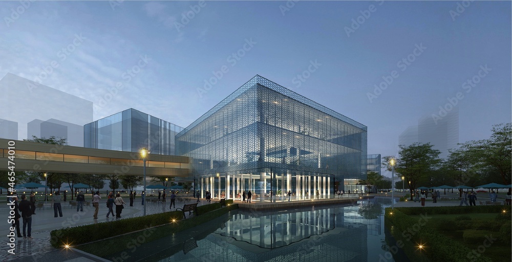 beautiful 3d architectural rendering design model of shopping mall in high population cities