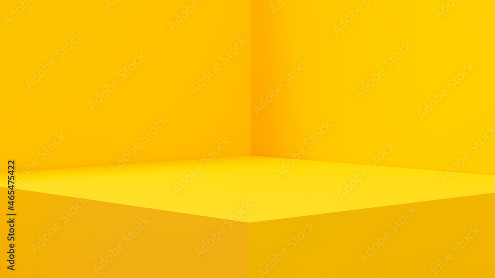 Yellow background podium for product. 3d illustration. Yellow background podium for product. 3d illustration.