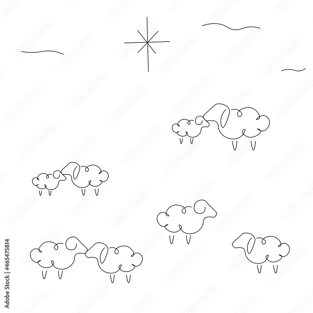 Christmas background line drawing vector illustration Christmas background line drawing vector illustration