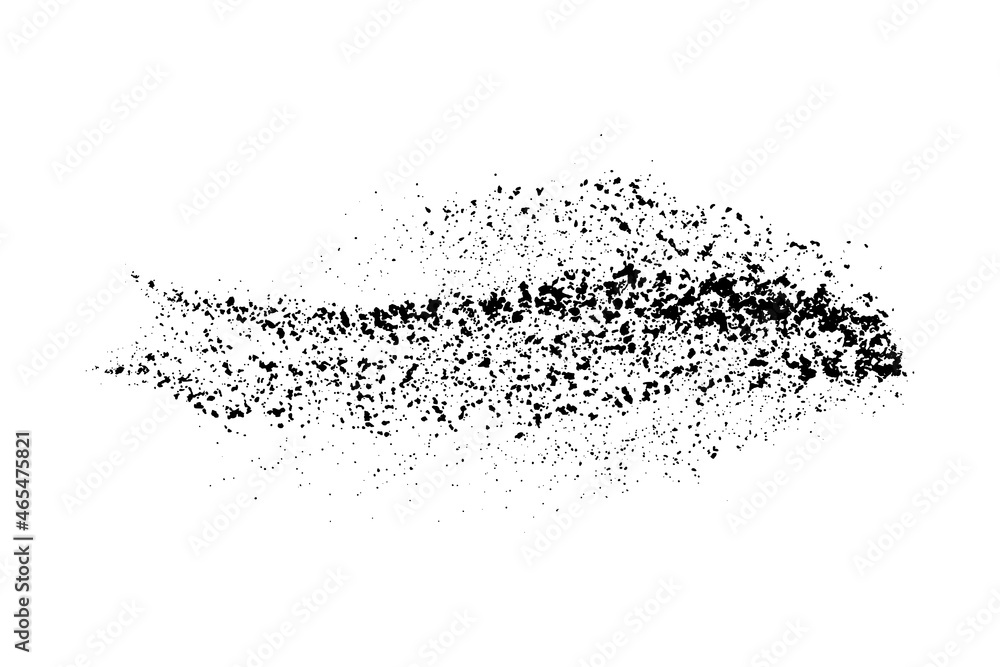 Fototapeta premium Black grainy texture isolated on white background. Dust overlay. Dark noise granules. Digitally generated image. Vector design elements. Illustration, Eps 10.