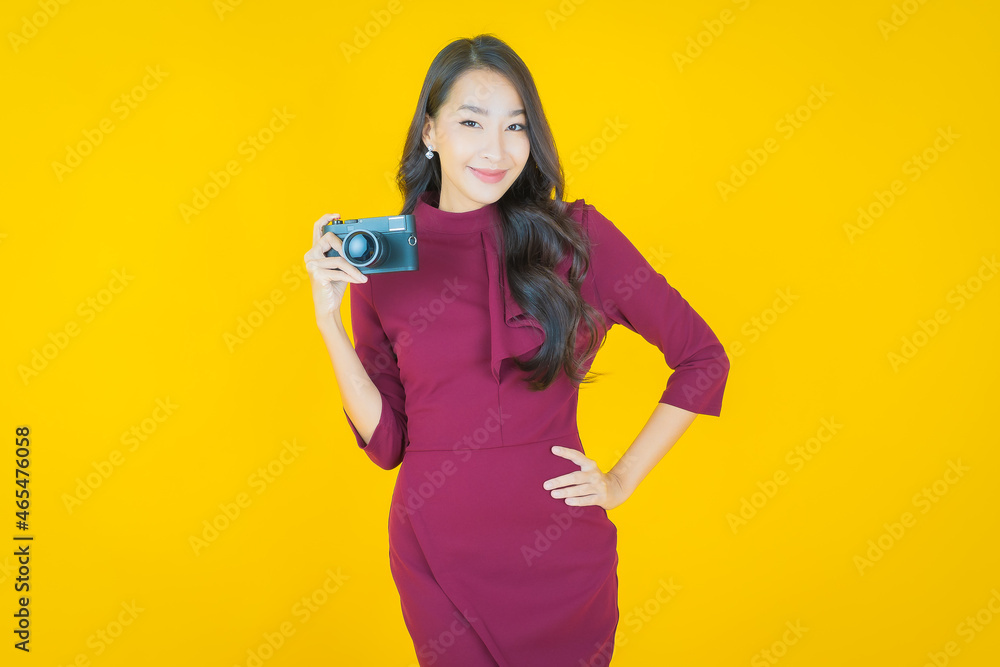 Portrait beautiful young asian woman use camera Portrait beautiful young asian woman use camera