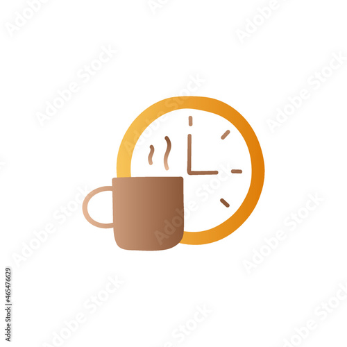 coffee time icon in gradient color, isolated on white 