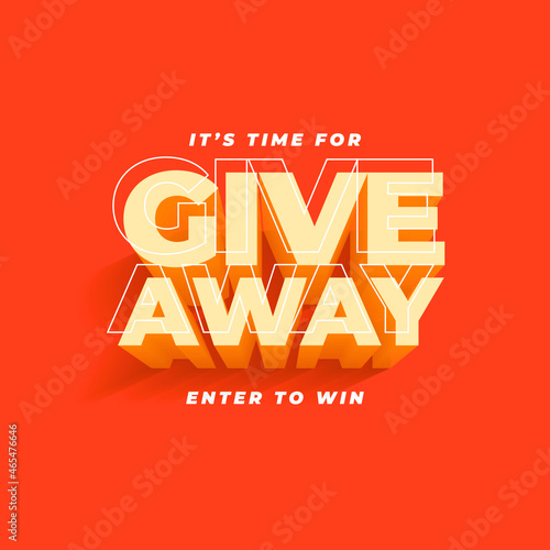 Giveaway banner template. Gift social media. follow like share.