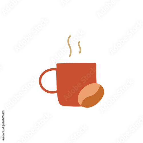 hot coffee cup icon  in color icon, isolated on white background 