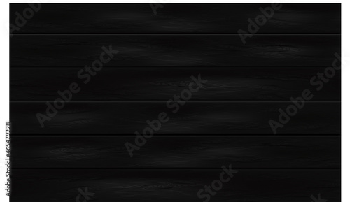 Realistic black wood plank background vector