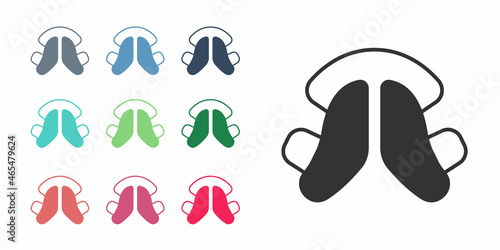 Black Dental tooth plate icon isolated on white background. Set icons colorful. Vector