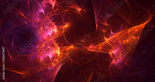 3D rendering abstract multicolor fractal light background