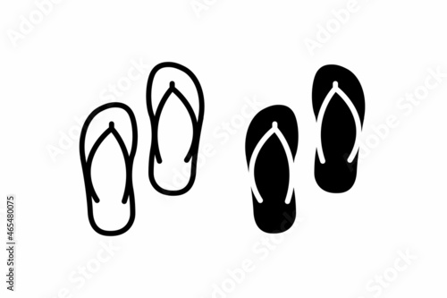 beach flip flops icon vector