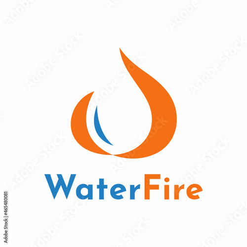 Water and Fire for Restoration Logo Design Vector