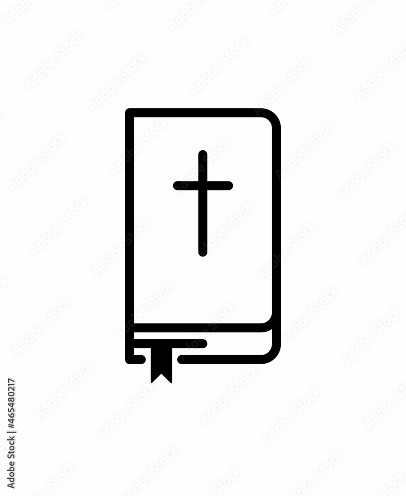 Fototapeta premium holy bible book line art vector icon