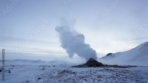 Geothermal activity of fumaroles at Myvatn in Iceland