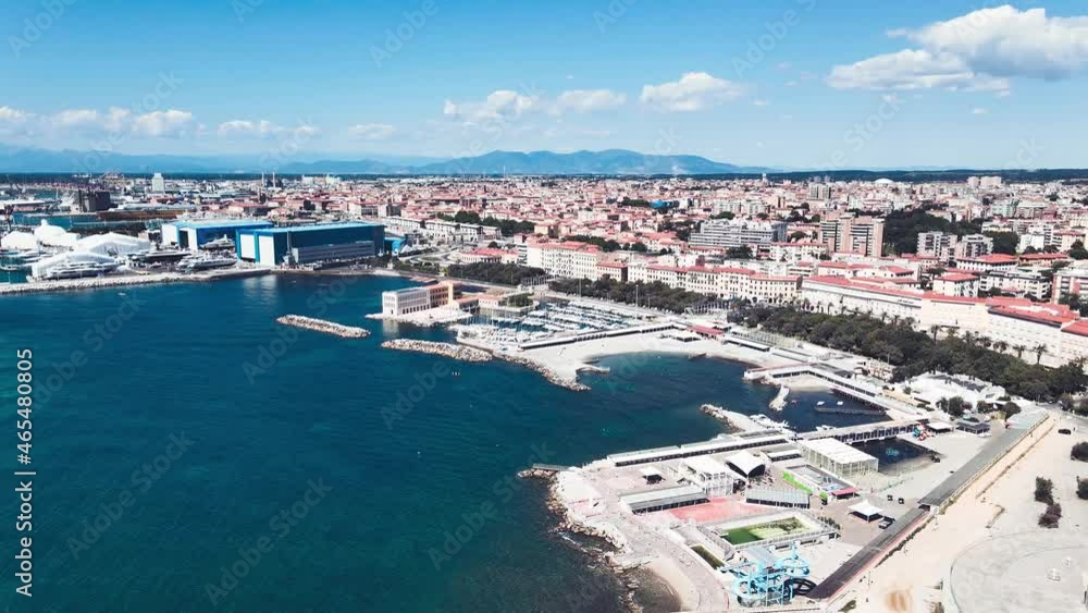 Amazing aerial view of Livorno coastline, Tuscany Amazing aerial view of Livorno coastline, Tuscany