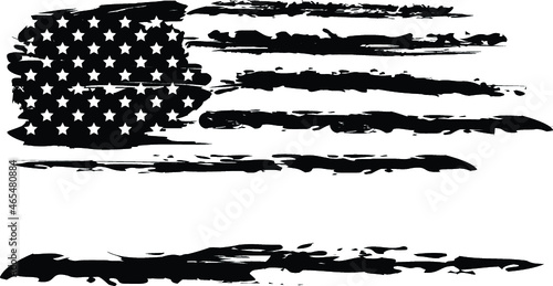 Vector Of The Distressed American Flag - Personalize it	
