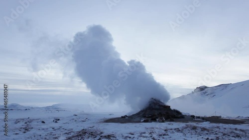 Geothermal activity of fumaroles at Myvatn in Iceland