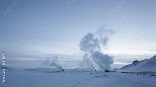 Geothermal activity of fumaroles at Myvatn in Iceland