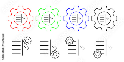 Align, format, margin, right vector icon in gear set illustration for ui and ux, website or mobile application