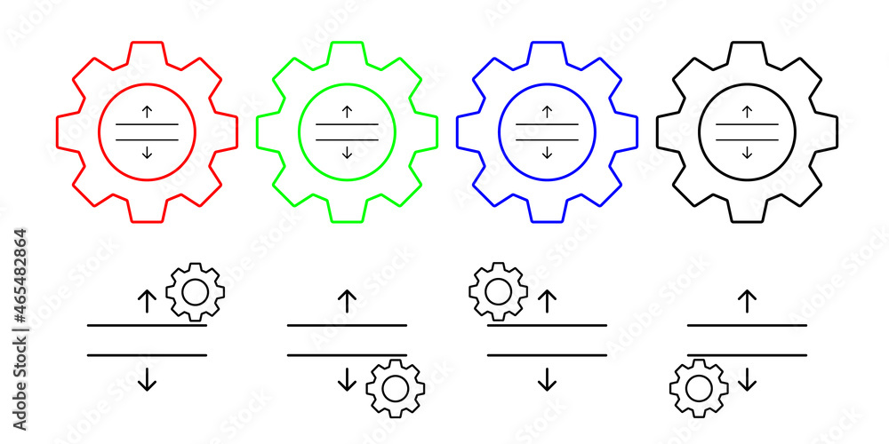 Format, text vector icon in gear set illustration for ui and ux, website or mobile application Format, text vector icon in gear set illustration for ui and ux, website or mobile application