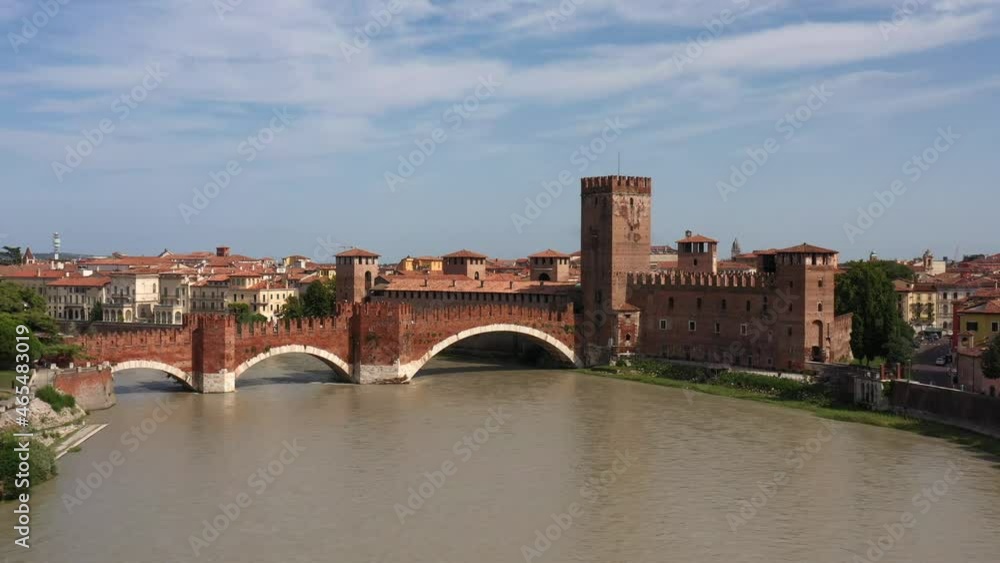 Aerial view of Verona city, Italy. Aerial view of the historic Italian city of Verona. Castelvecchio Bridge view of the historic city of Verona in Italy. Aerial view of Verona city, Italy. Aerial view of the historic Italian city of Verona. Castelvecchio Bridge view of the historic city of Verona in Italy.