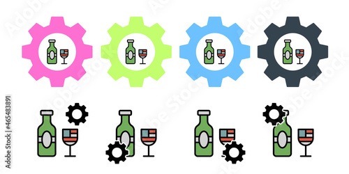 Drink alcohol goblet vector icon in gear set illustration for ui and ux, website or mobile application
