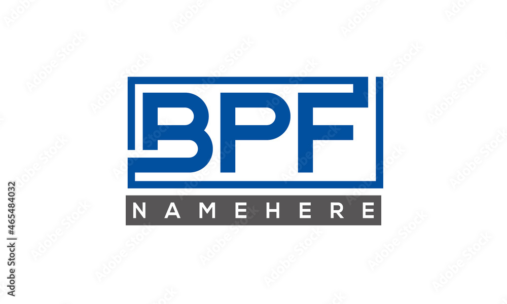 BPF Letters Logo With Rectangle Logo Vector BPF Letters Logo With Rectangle Logo Vector