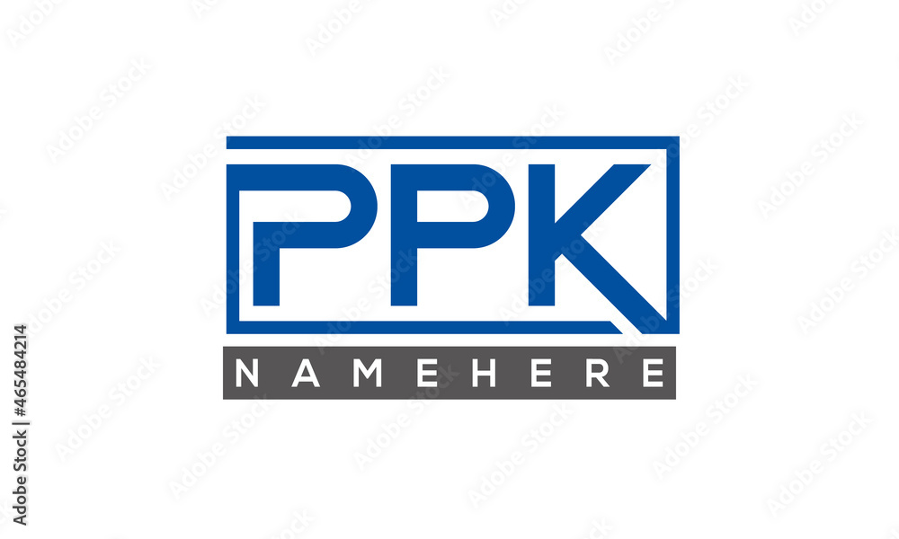 PPK Letters Logo With Rectangle Logo Vector PPK Letters Logo With Rectangle Logo Vector