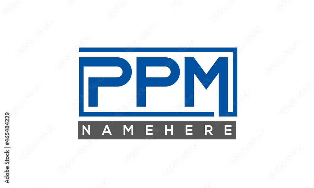 PPM Letters Logo With Rectangle Logo Vector PPM Letters Logo With Rectangle Logo Vector